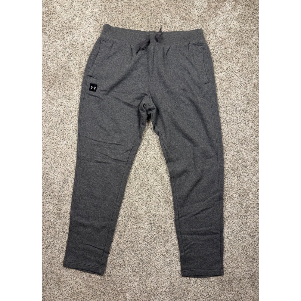 Under Armour Mens XL Rival Fleece Joggers Charcoal Gray Sweatpant Training Pants